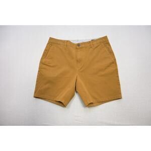 Bonobos 7 Inch Slim Khaki Shorts Brown Flat Stretch Chino Athletic Mens Size 34
